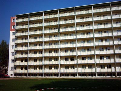 Balkonanlage eines Hochhauses